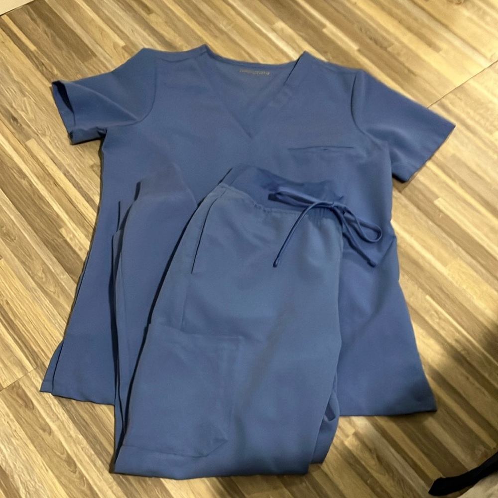 Mandala scrubs ceil Blue Scrub Set xsp high waisted jogger and xs one pocket top